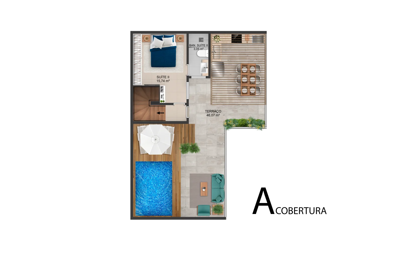 Planta ilustrativa · opção 3