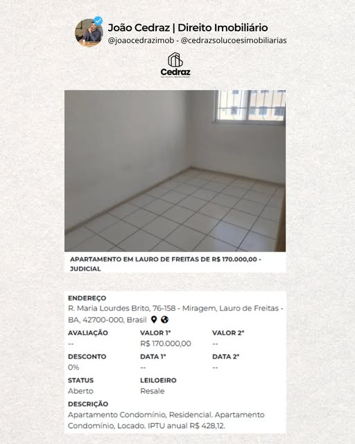 Apartamento em Miragem